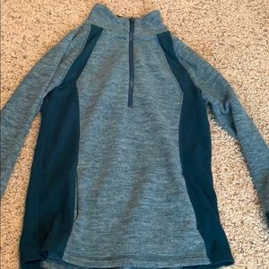 teal quarter zip up